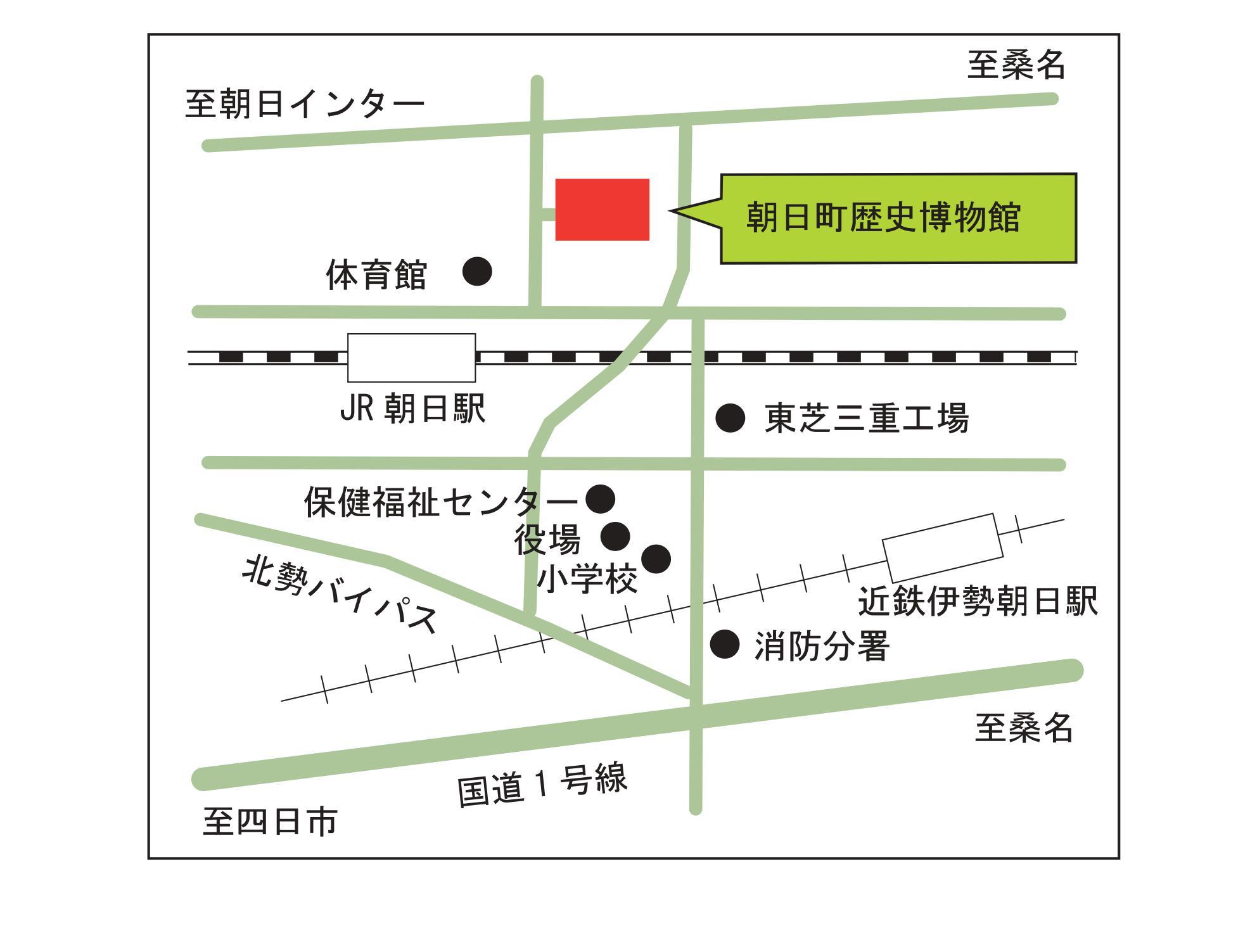 朝日町歴史博物館地図