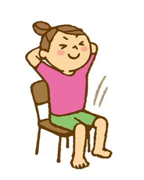 椅子に座ってストレッチ