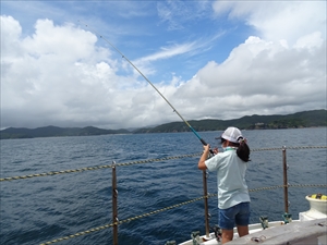 洋上での釣り