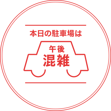 本日の駐車場は 午後 混雑