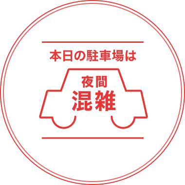 本日の駐車場は 夜間 混雑
