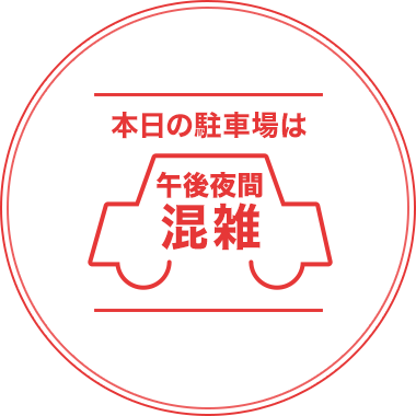 本日の駐車場は 午後夜間 混雑